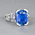 Кольцо с синим сапфиром и бриллиантами