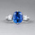 Кольцо с синим сапфиром и бриллиантами