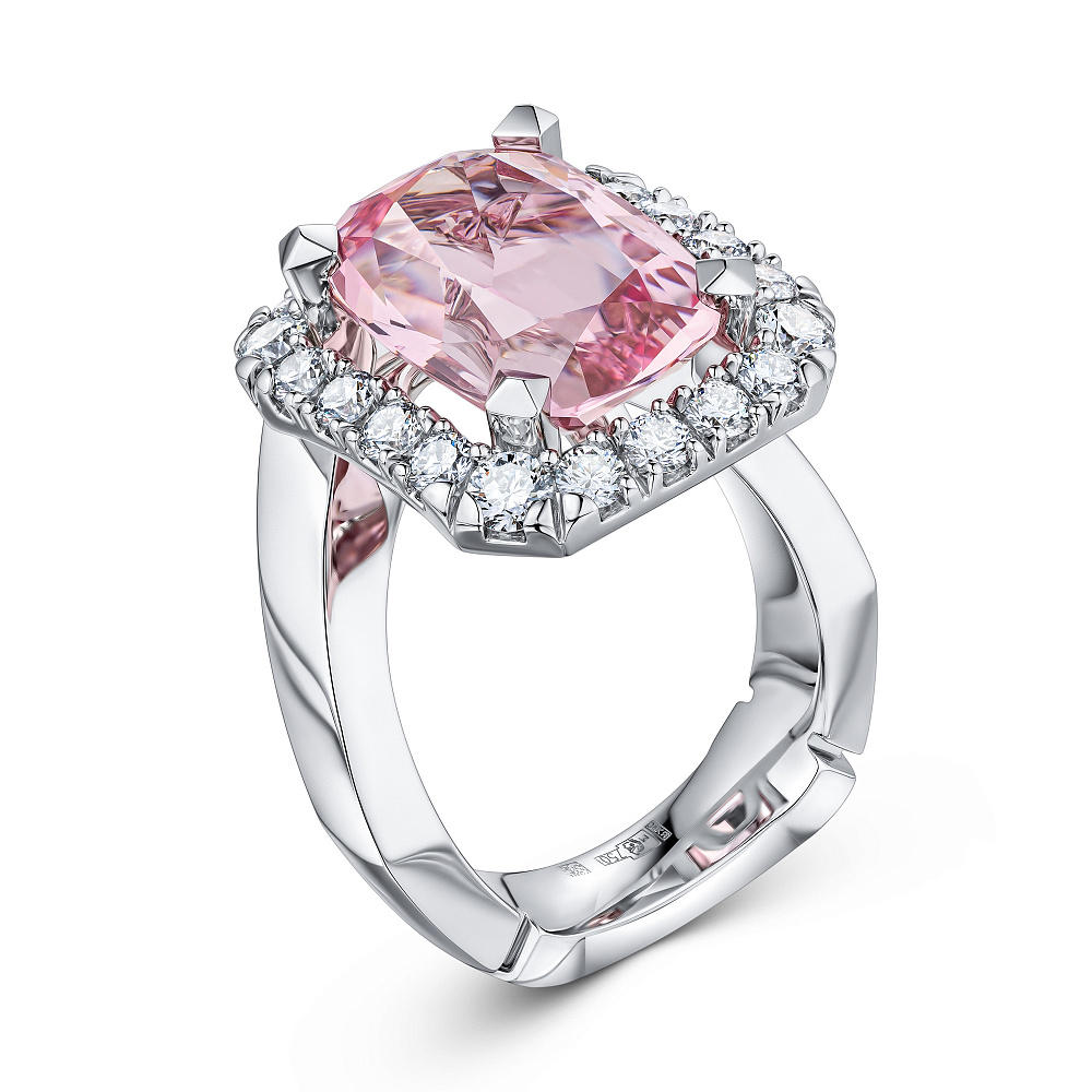 Кольцо с морганитом и бриллиантами картинка 2