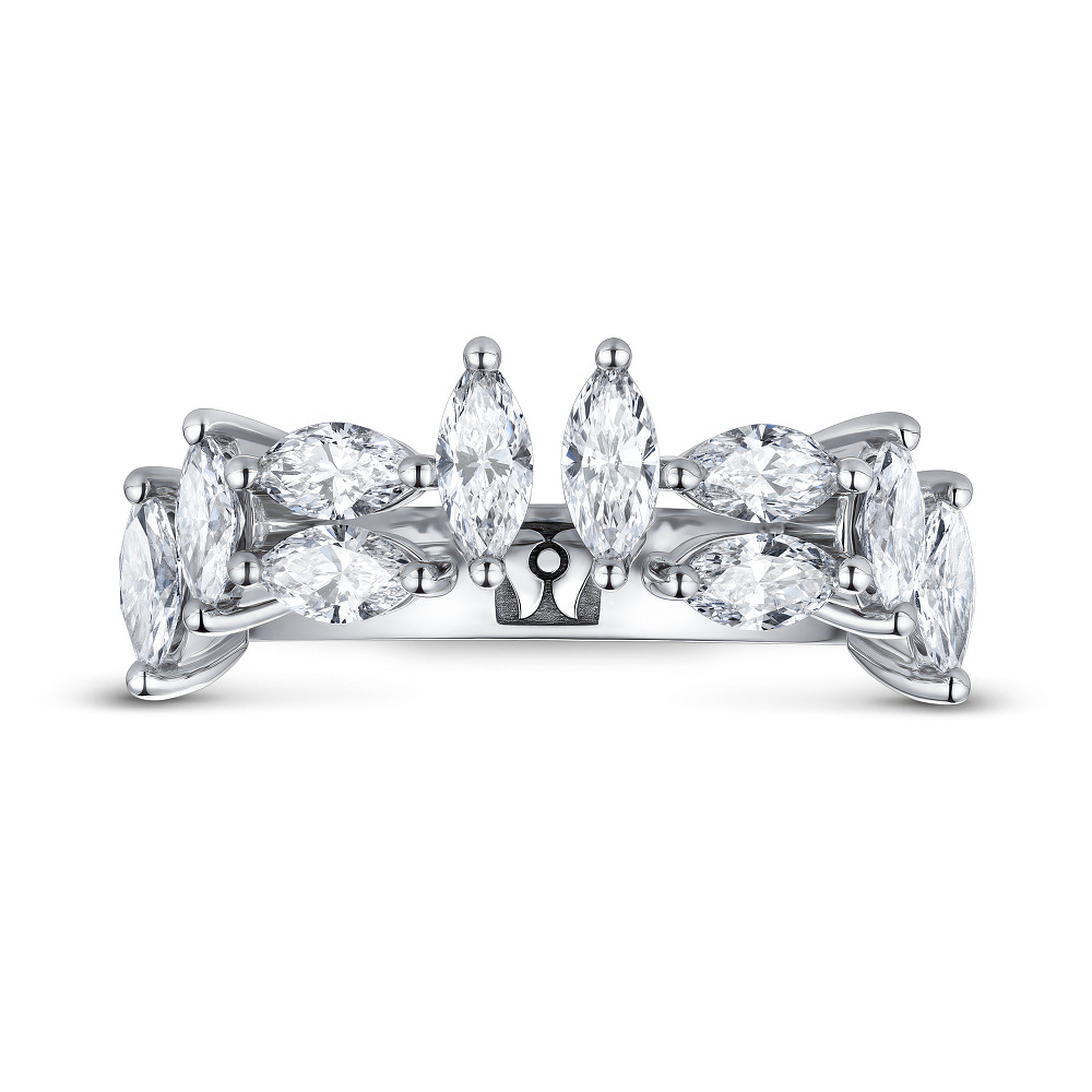 Кольцо с бриллиантами огранки «маркиз» картинка 2