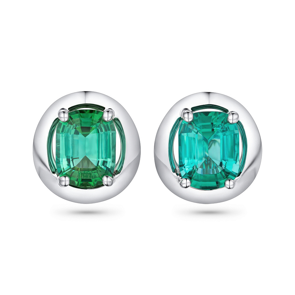 Серьги с зелеными турмалинами картинка 1