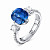 Кольцо с синим сапфиром и бриллиантами