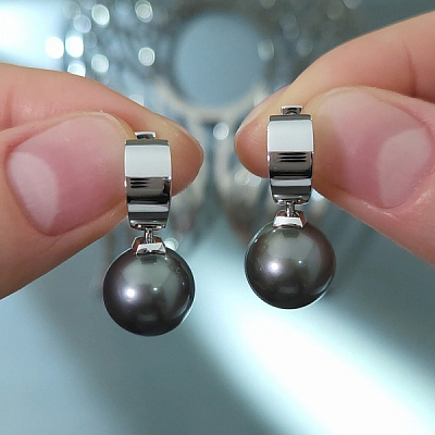 Серьги с жемчугом Таити