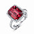 Кольцо с красным цирконом и бриллиантами