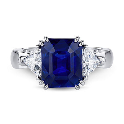 Кольцо с сапфиром Royal Blue и бриллиантами