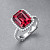 Кольцо с красным цирконом и бриллиантами